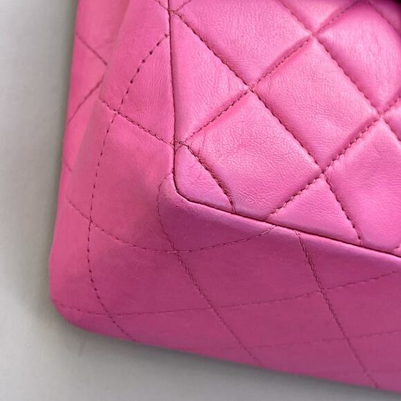 Chanel Small Square Classic Flap Pink Lambskin Leather 24k Gold Plates Hardware - Picture 4 of 16